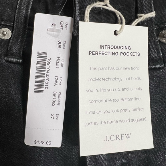 J Crew 9” High Rise Toothpick Black Denim Jean Size 27 - Picture 4 of 5